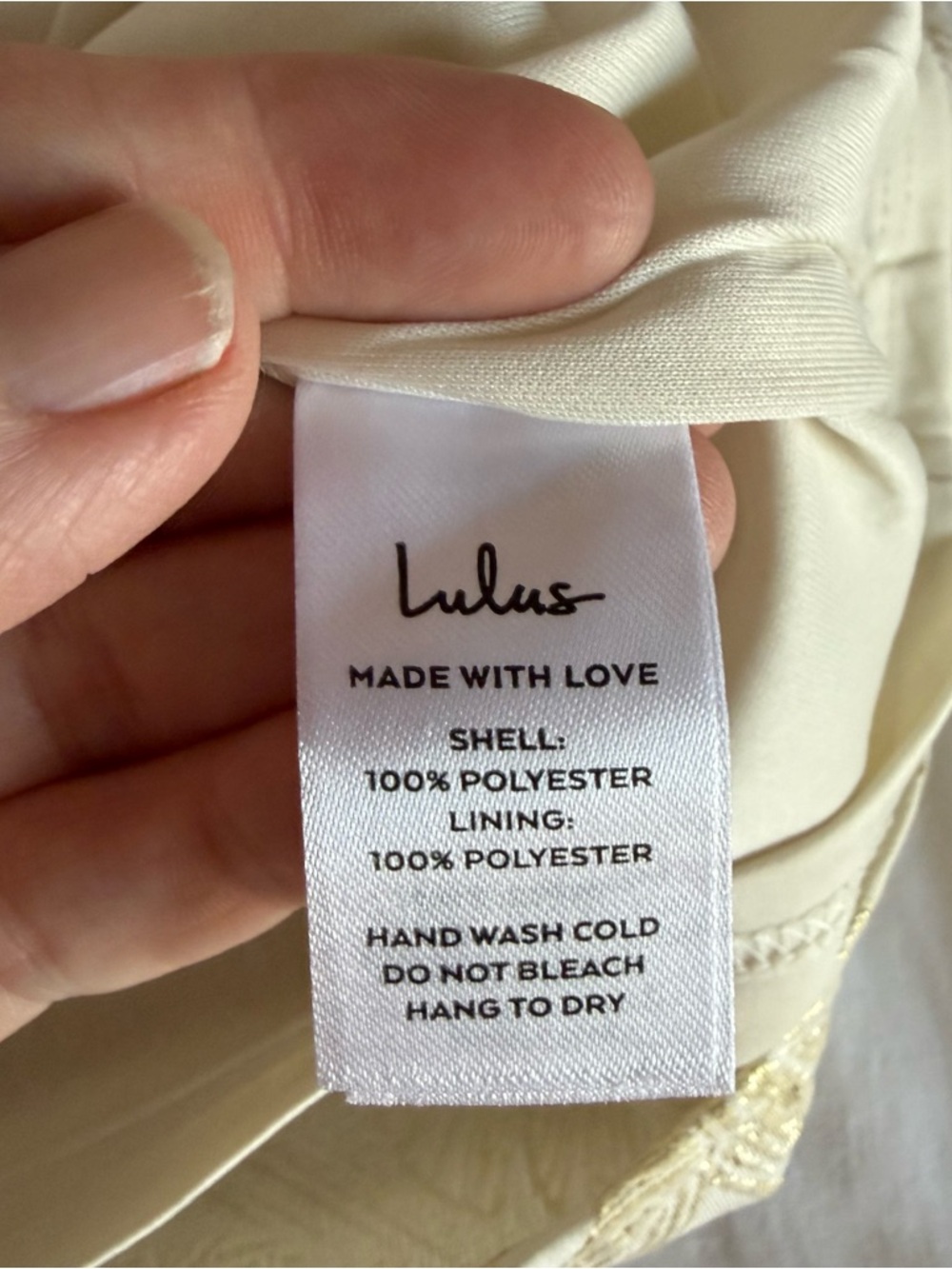NWT Lulu’s Shine for Us Cream Gold Metallic Tropical Jacquard Mini Dress Size M - Picture 6 of 8